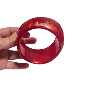 Vintage Bangle Bracelet Lucite MCM Modernist Chunky Acrylic Asymmetrical Boho